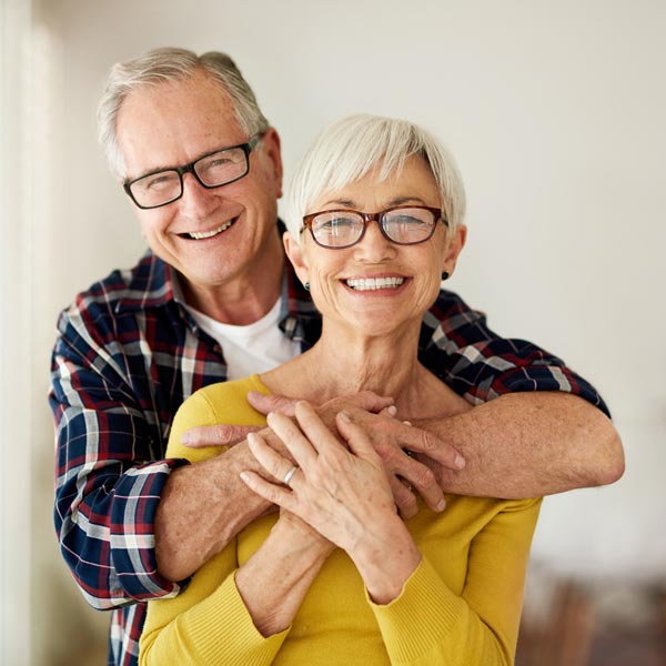 senior couple smiling