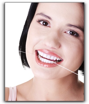 a smiling women showing teeth